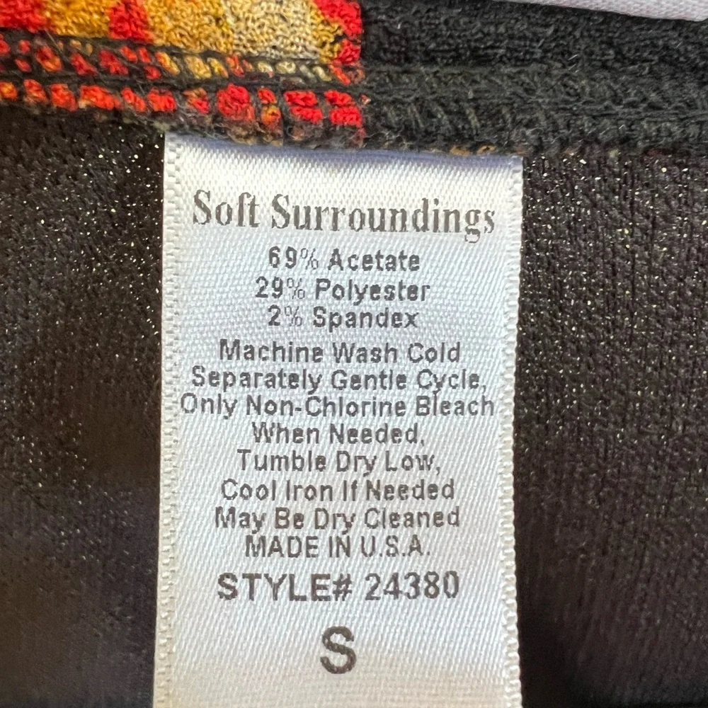 Soft Surroundings Asian Floral Trim Jacket Blazer Small Made USA - Picture 4 of 4